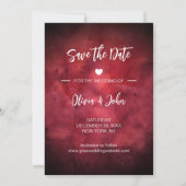 Burgundy Heart-Shaped Photo Save the Date Wedding Kaart (Achterkant)