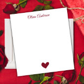 Burgundy Heart  Valentines Day Personalized Name Notitieblok