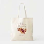 Burgundy Herfst Bouquet Elegant Wedding Welkom Tote Bag (Voorkant)