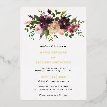 Burgundy Herfst Floral Elegant Wedding