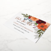 Burgundy Herfst Garden Floral Weddenschap redt dat Folie Uitnodiging (Gedraaid)