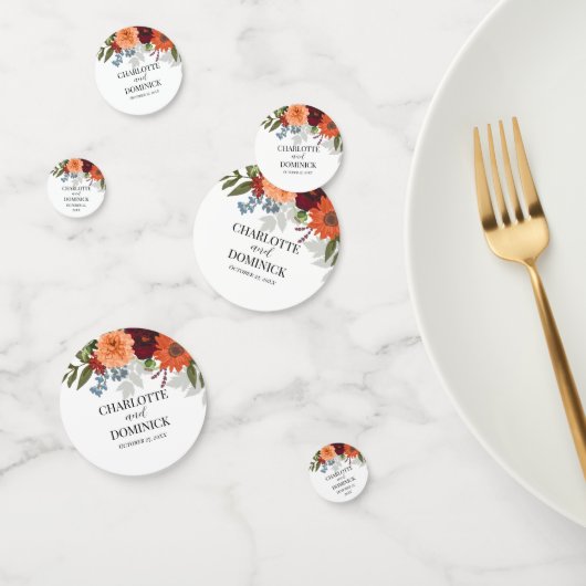 Burgundy Herfst Garden Floral Wedding Confetti (Groep)