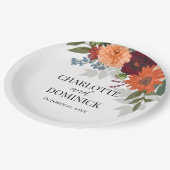 Burgundy Herfst Garden Floral Wedding Papieren Bordje (Gekanteld)