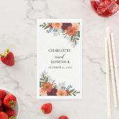 Burgundy Herfst Garden Floral Wedding Servet (Insitu)