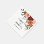 Burgundy Herfst Garden Floral Wedding Servet (Hoek)