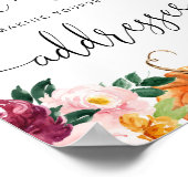 Burgundy herfst helpt de bruid met adres poster (Hoek)