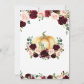 Burgundy Herfst Pumpkin Birthday Uitnodiging (Achterkant)