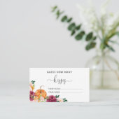 Burgundy herfst raden hoeveel kissers brudal game informatiekaartje (Staand voorkant)