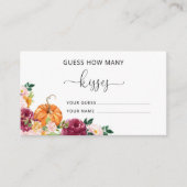 Burgundy herfst raden hoeveel kissers brudal game informatiekaartje (Voorkant)