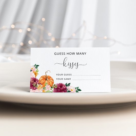 Burgundy herfst raden hoeveel kissers brudal game informatiekaartje