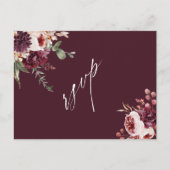 Burgundy Herfst Romantische Trouw QR Code RSVP Briefkaart (Voorkant)