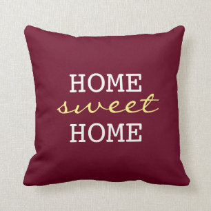 Burgundy Home Sweet Home - Fun Home Decor Kussen