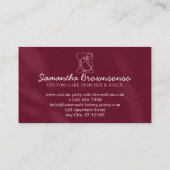 Burgundy Homemade Food Bakery Cooker Visitekaartje (Achterkant)