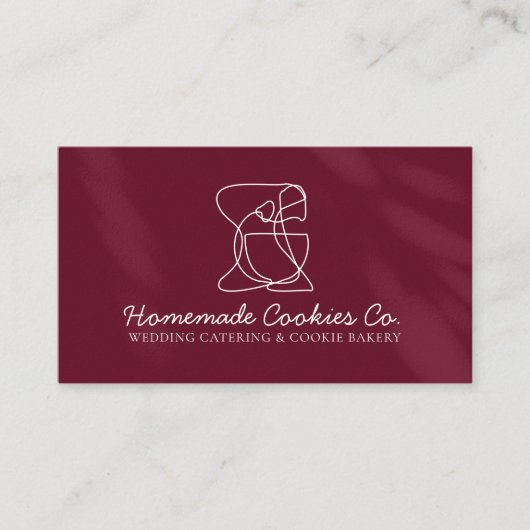 Burgundy Homemade Food Bakery Cooker Visitekaartje (Voorkant)