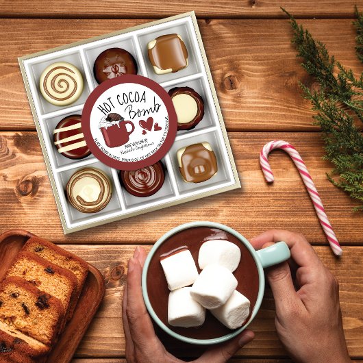 Burgundy Hot Cocoa Bomb Instructions Mok Harten Ronde Sticker