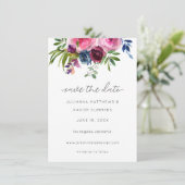 Burgundy Hot Pink & Navy Blue Save the Date (Staand voorkant)