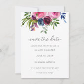 Burgundy Hot Pink & Navy Blue Save the Date (Voorkant)