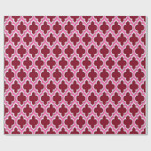 Burgundy Hot Pink White Moroccan #4DS Cadeaupapier (Vlak)