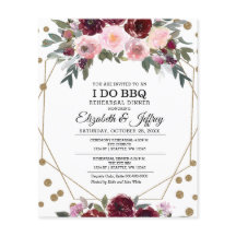 Burgundy I Do BBQ Rehearsal Dinner Invitation
