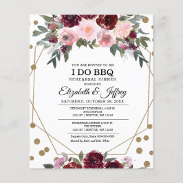 Burgundy I Do BBQ Rehearsal Dinner Invitation