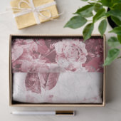 Burgundy in White Floral Ephemera ontkoppeling Tissuepapier (Geschenk)