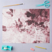 Burgundy in White Floral Ephemera ontkoppeling Tissuepapier (Craft)