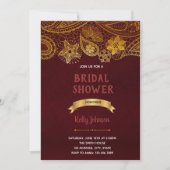 Burgundy india thema uitnodiging (Voorkant)