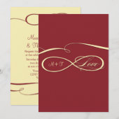 Burgundy Infinity Symbol Infinite Love Invite Kaart (Voorkant / Achterkant)