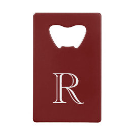 Burgundy Initial Roodstalen Flessenopener Creditkaart Flessenopener