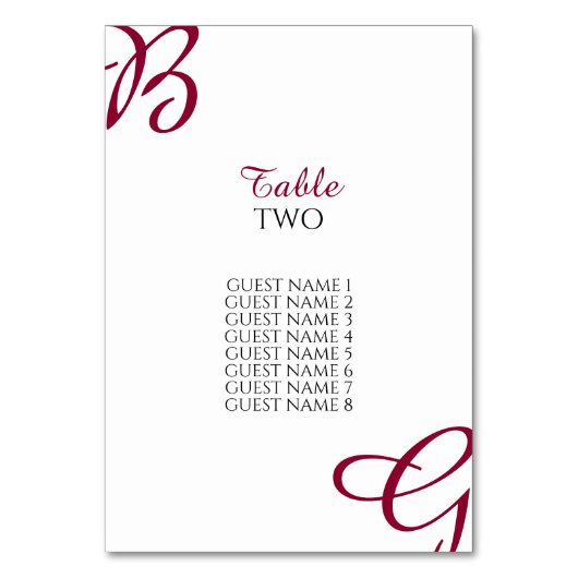 Burgundy Initialen herfst herfst herfst herfst wed Kaart (Voorkant)