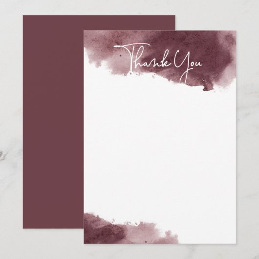 Burgundy Inktwas Bedankkaart (Voorkant / Achterkant)