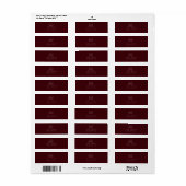 Burgundy & Ivoor botanisch wapen monogram bruiloft Etiket (Full Sheet)