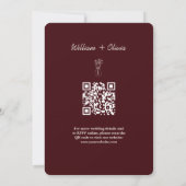 Burgundy & Ivoor Formeel Huwelijksprogramma QR Kaart (Achterkant)