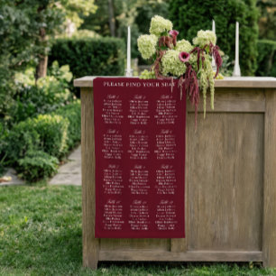 Burgundy & Ivoor Trouw Stoelenindeling Vinyl  Spandoek
