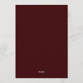 Burgundy Ivory Bloom Wedding Kaart (Achterkant)