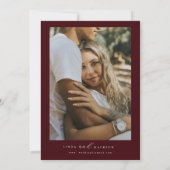 Burgundy & Ivory botanical crest monogram wedding Kaart (Achterkant)