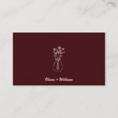 Burgundy & Ivory Capture The Love QR Code Wedding Informatiekaartje (Achterkant)