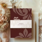 Burgundy Ivory Classic Elegant Script Wedding Uitnodigingen Wikkel