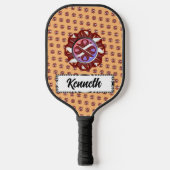 Burgundy-Ivory Clover Ribbon door Kenneth Yoncich Pickleball Paddle (Voorkant)