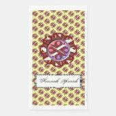Burgundy-Ivory Clover Ribbon door Kenneth Yoncich Servet (Voorkant)