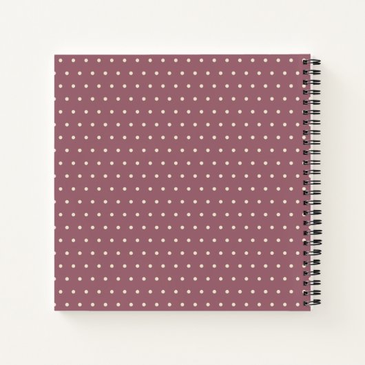 Burgundy Ivory Cream Floral Polka Dot Recipe Notitieboek (Achterkant)