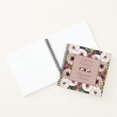 Burgundy Ivory Cream Floral Polka Dot Recipe Notitieboek (Binnen)