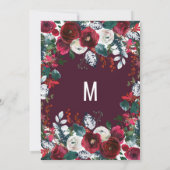 Burgundy Ivory Floral Arrangement Brunch Bubble Kaart (Achterkant)