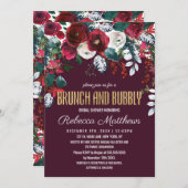 Burgundy Ivory Floral Arrangement Brunch Bubble Kaart (Voorkant / Achterkant)