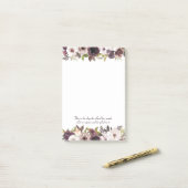 Burgundy Ivory Floral Christelijke Bijbelse Verse Post-it® Notes (Op bureau)