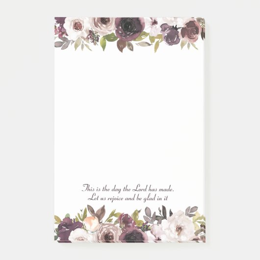 Burgundy Ivory Floral Christelijke Bijbelse Verse Post-it® Notes (Voorkant)