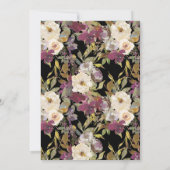 Burgundy Ivory Floral Foliage Black 95th Birthday Kaart (Achterkant)
