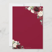 Burgundy Ivory Floral Rozen Boda Spain Wedding Kaart (Achterkant)