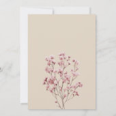 Burgundy ivory gypsophila floral Save the Date Kaart (Achterkant)