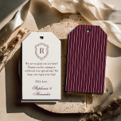 Burgundy Ivory Monogram Crest Old Money Wedding Cadeaulabel
